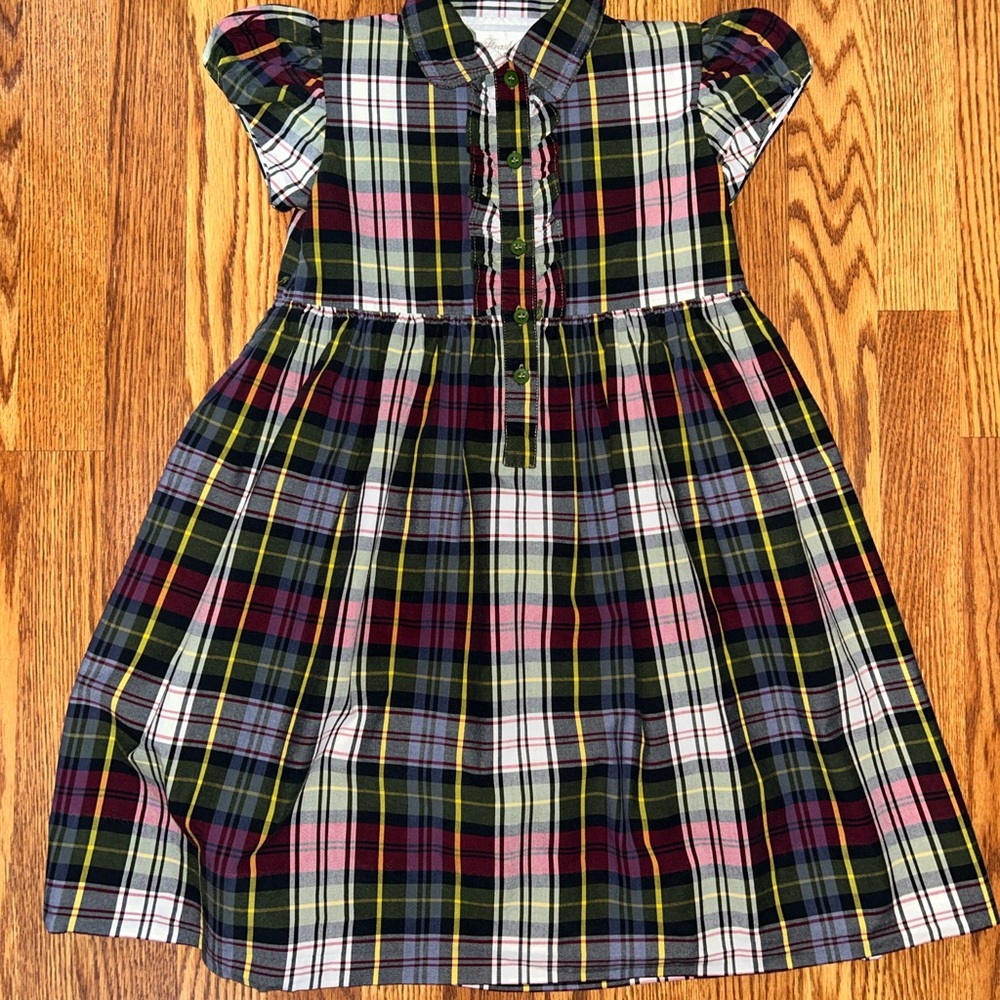 Strasburg Plaid Kids Dress - Red, Blue, Green